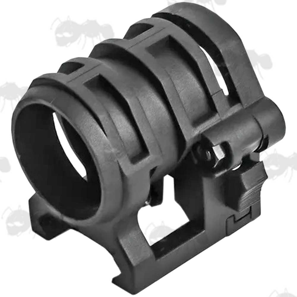 Black Polymer 20mm Tactical Torch Quick Attachment Rail Mount