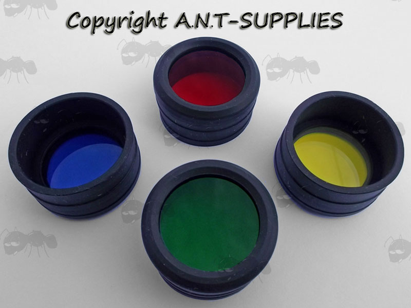 Push-Fit Red, Green, Blue and Yellow Torch Lens Filters