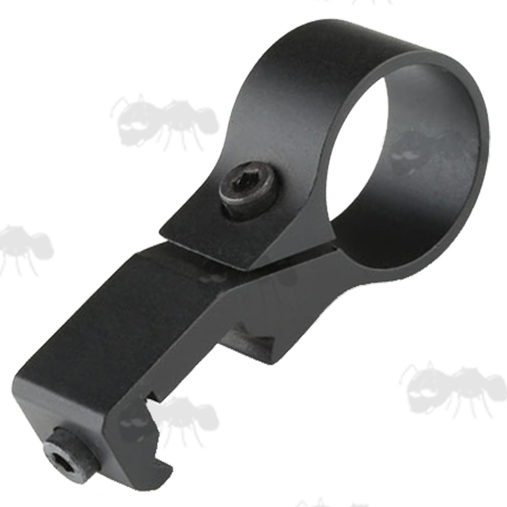 Black, Slim-Profile 25mm Offset Weapon Light Mount for 20mm Weaver / Picatinny Rails
