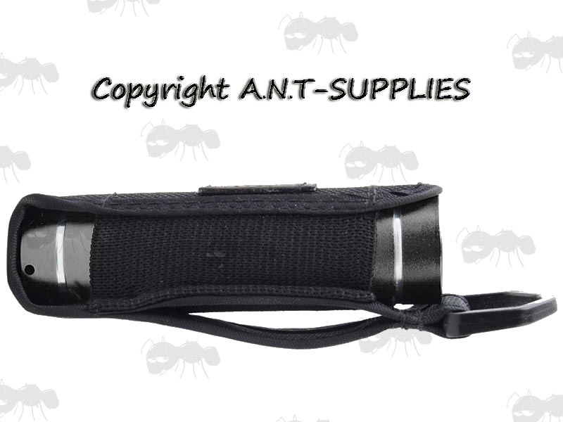 Black Nylon, Small 1xAA Torch Holster with Open Top Design