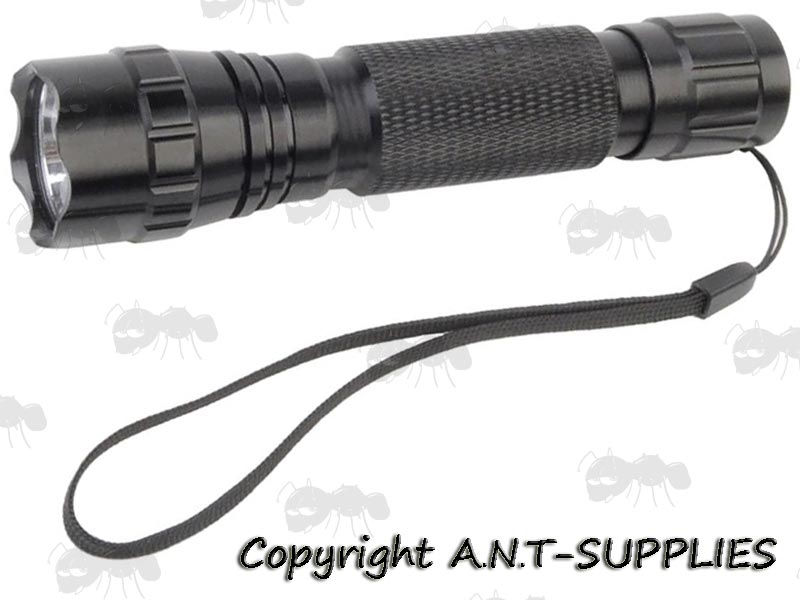 Small, Black Cord Torch Lanyard with Plastic Buckle