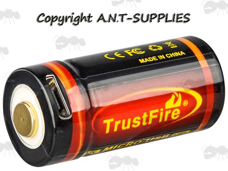 TrustFire 16340 Lithium-Ion Battery with Micro USB Port