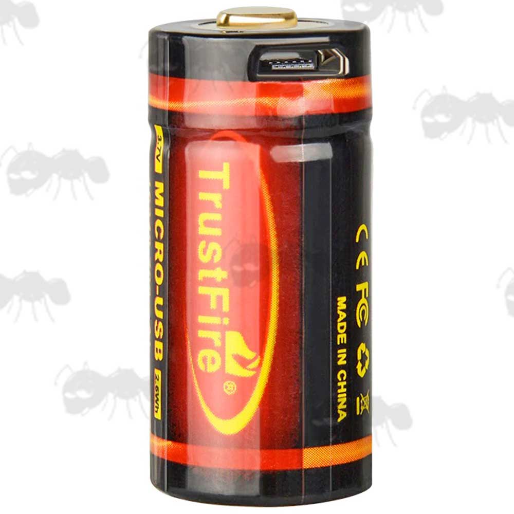 TrustFire 16340 Lithium-Ion Battery with Micro USB Port
